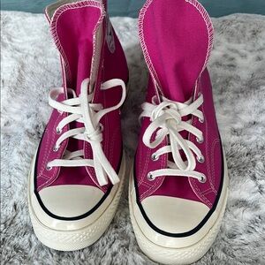 Converse All-Star Pink Canvas Sneakers with White Laces